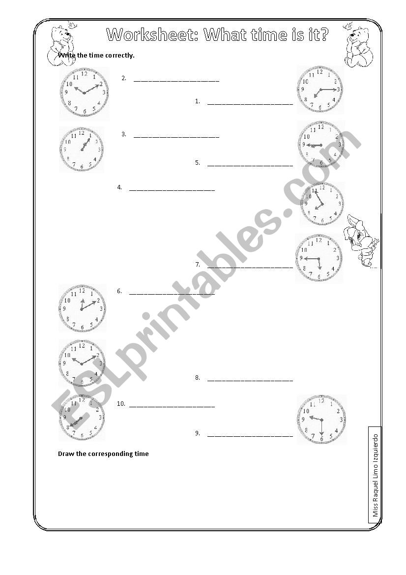 The time worksheet