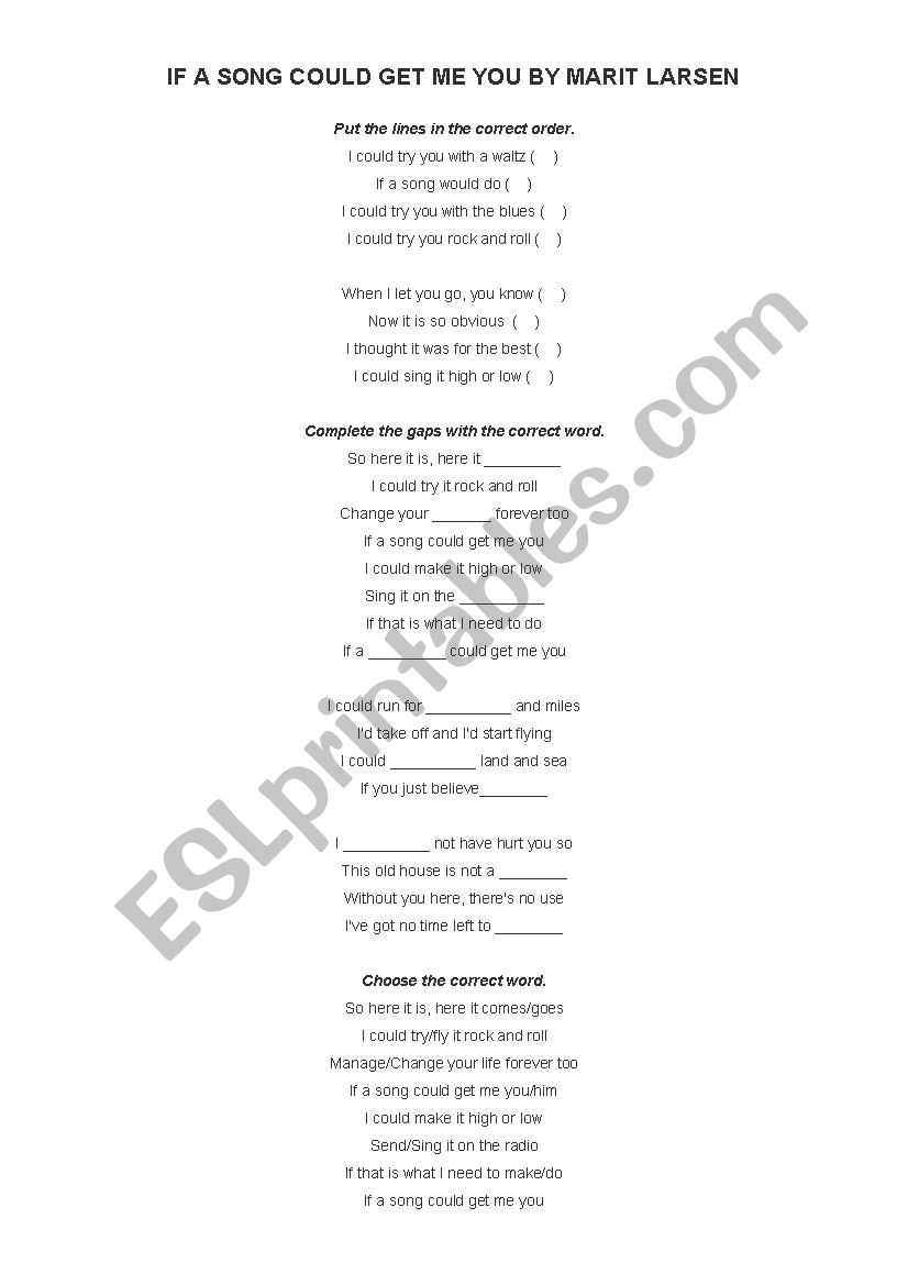 If a song could get me you by Marit Larsen