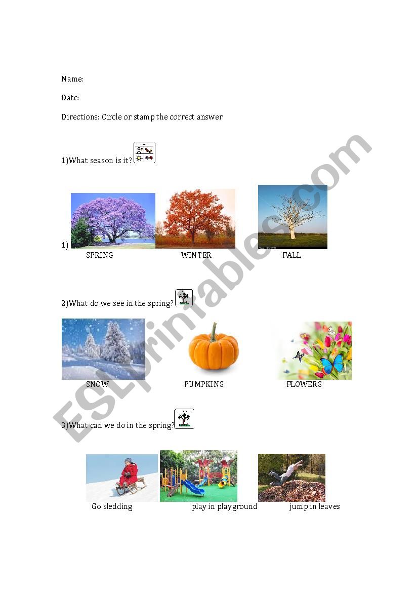 Spring worksheet