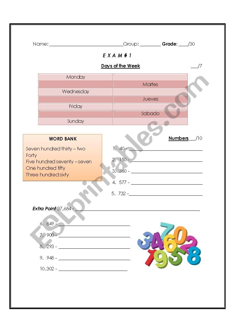 Test  worksheet