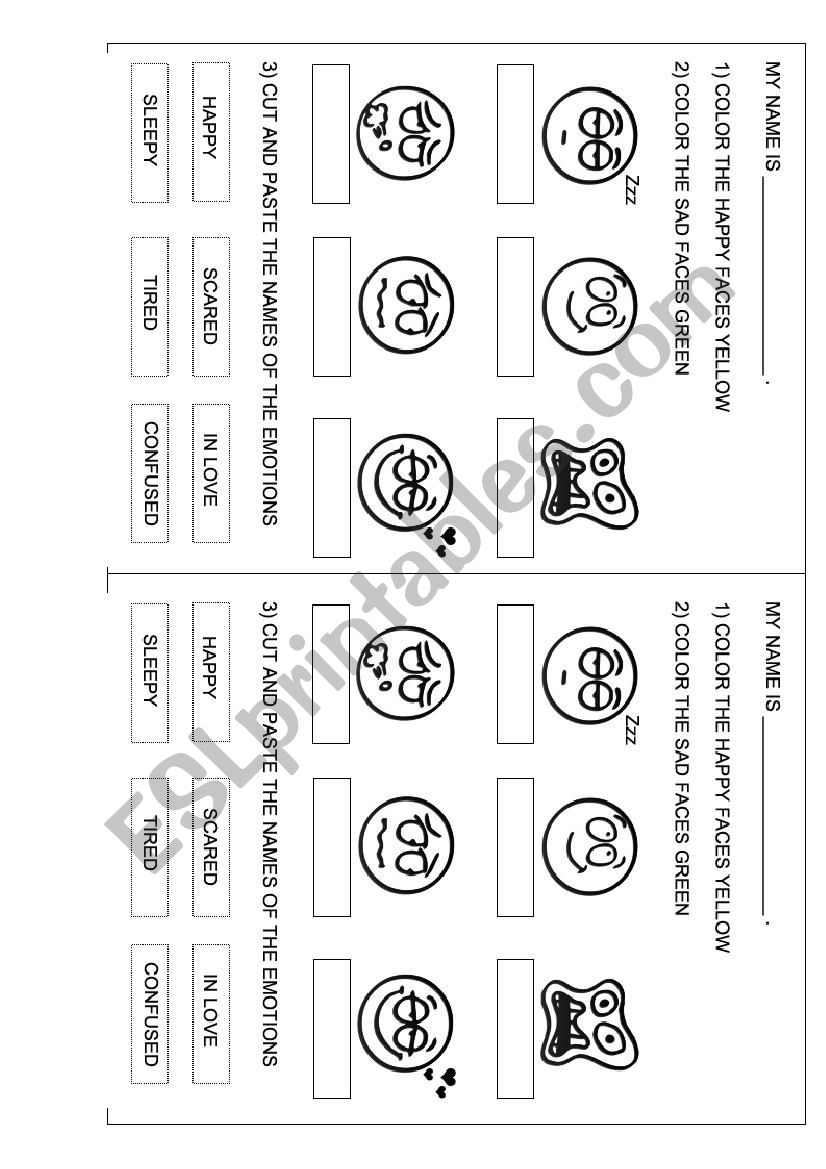 Emotions worksheet