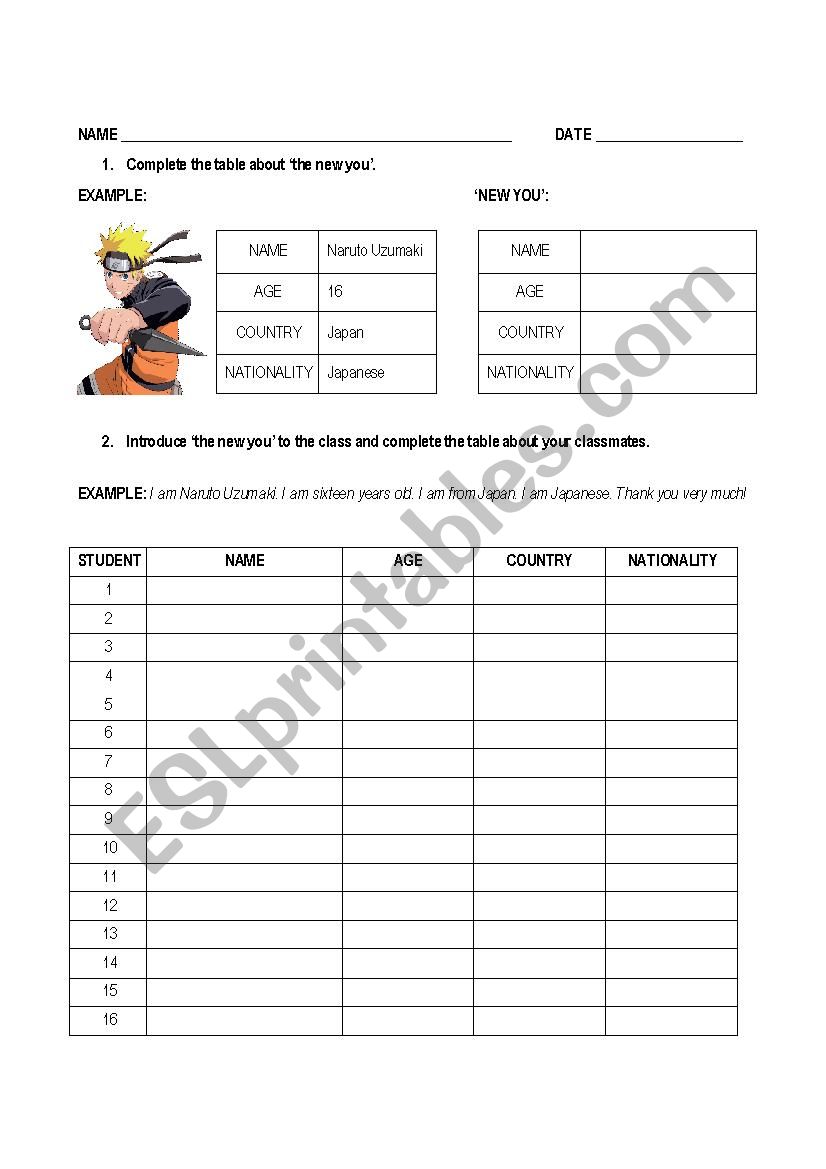 countries and nationalities worksheet