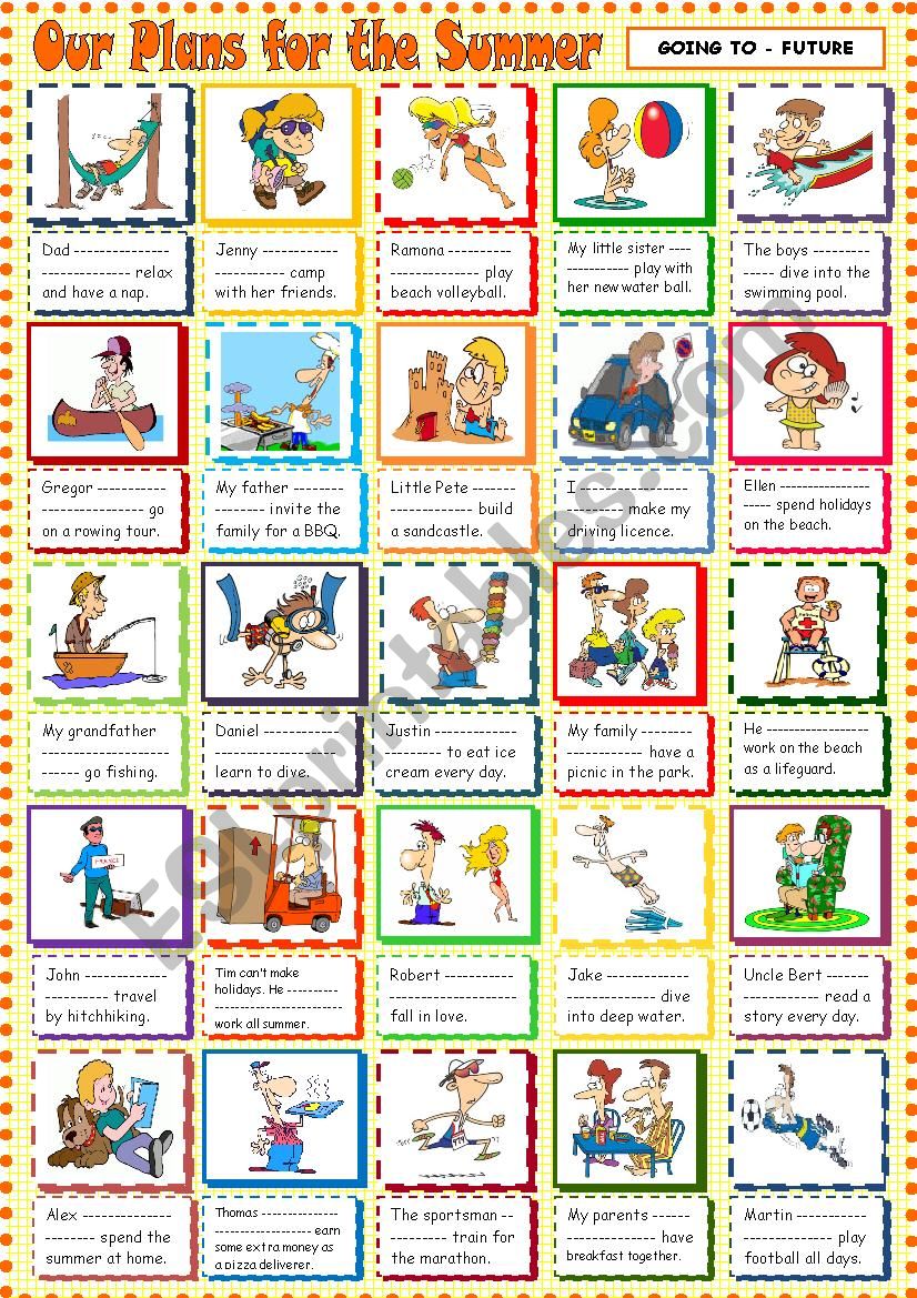 Our Plans for the Summer worksheet
