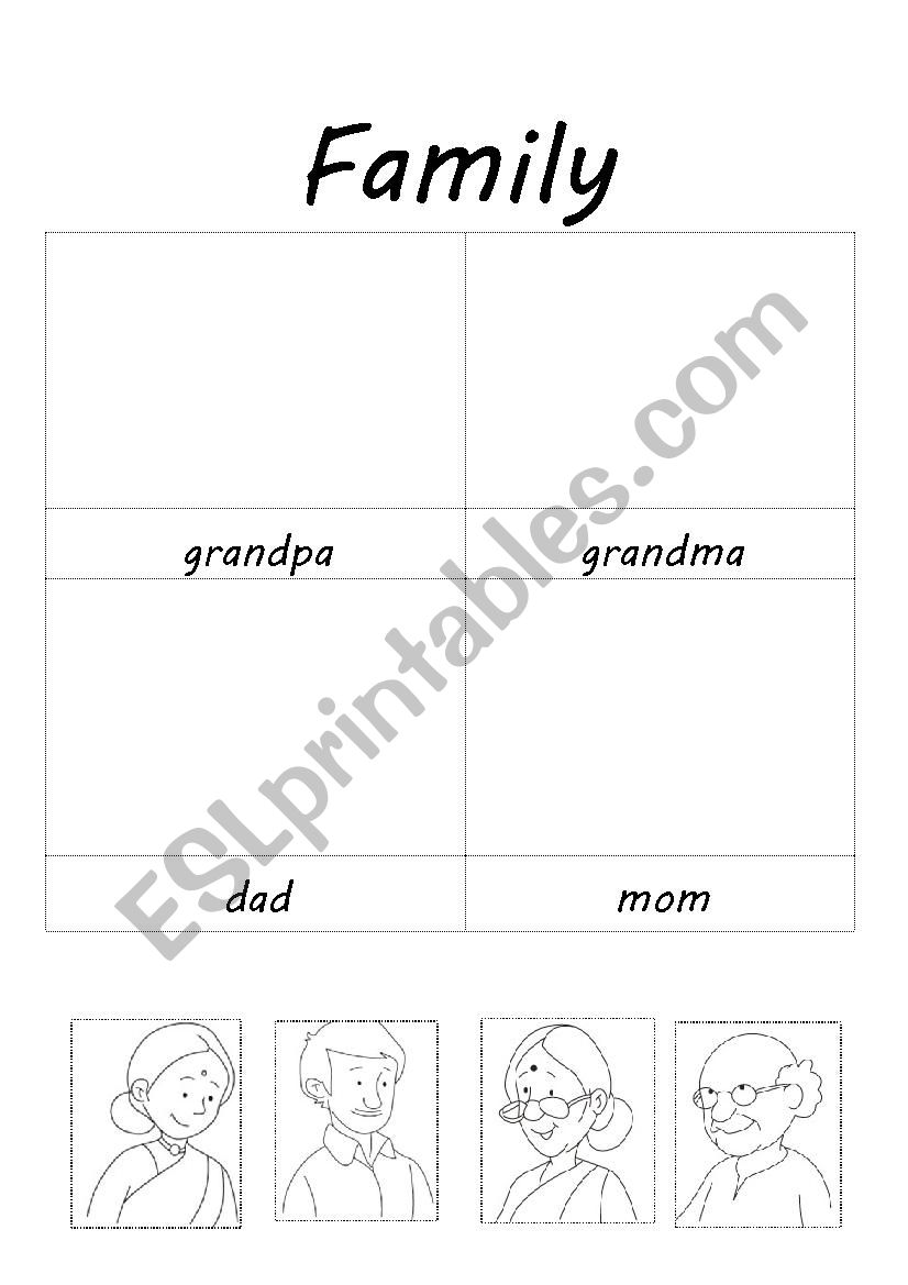 family for preschooler worksheet
