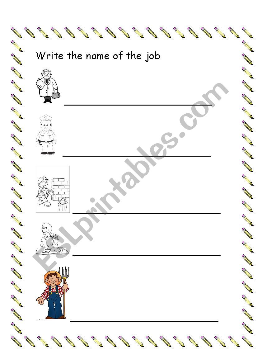 Jobs worksheet
