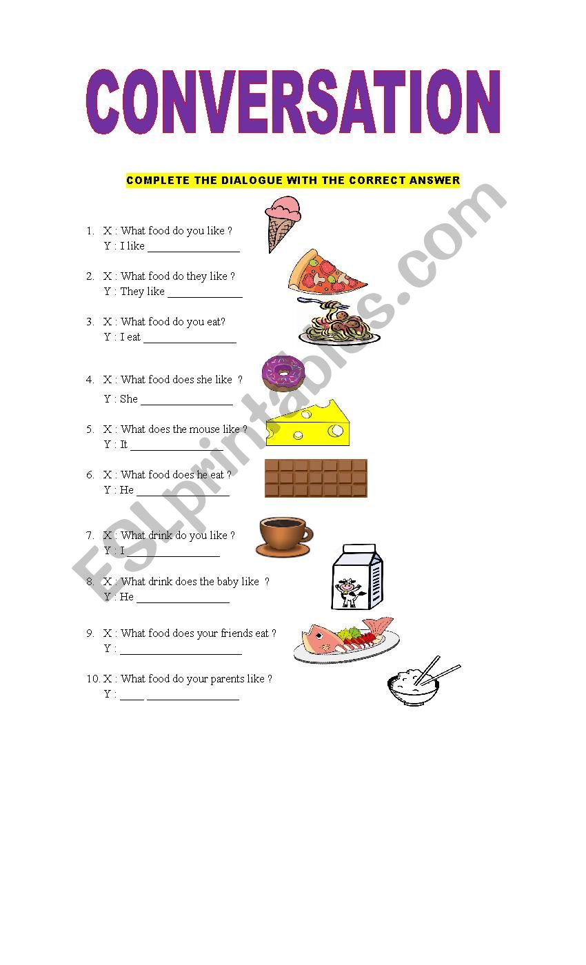 CONVERSATION worksheet