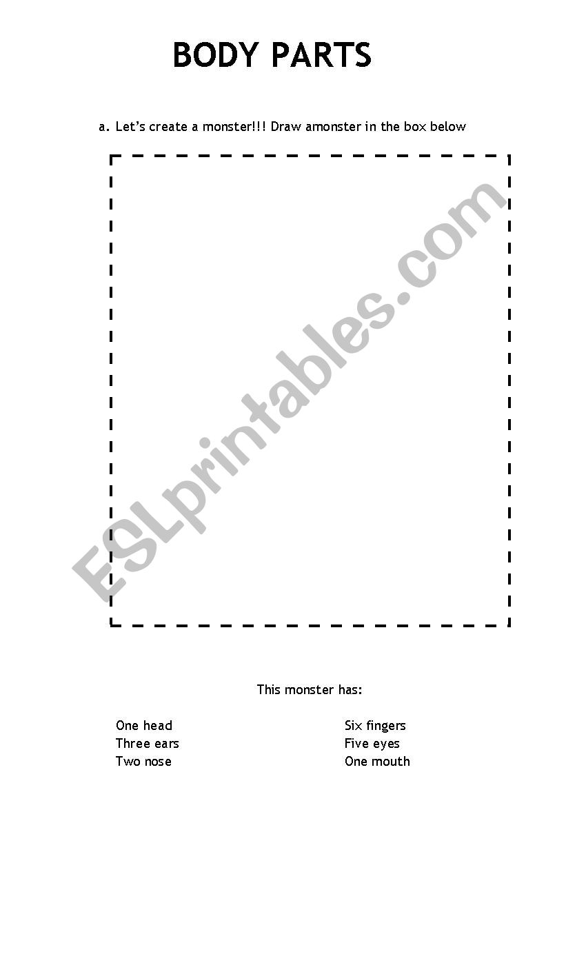 Body Parts worksheet
