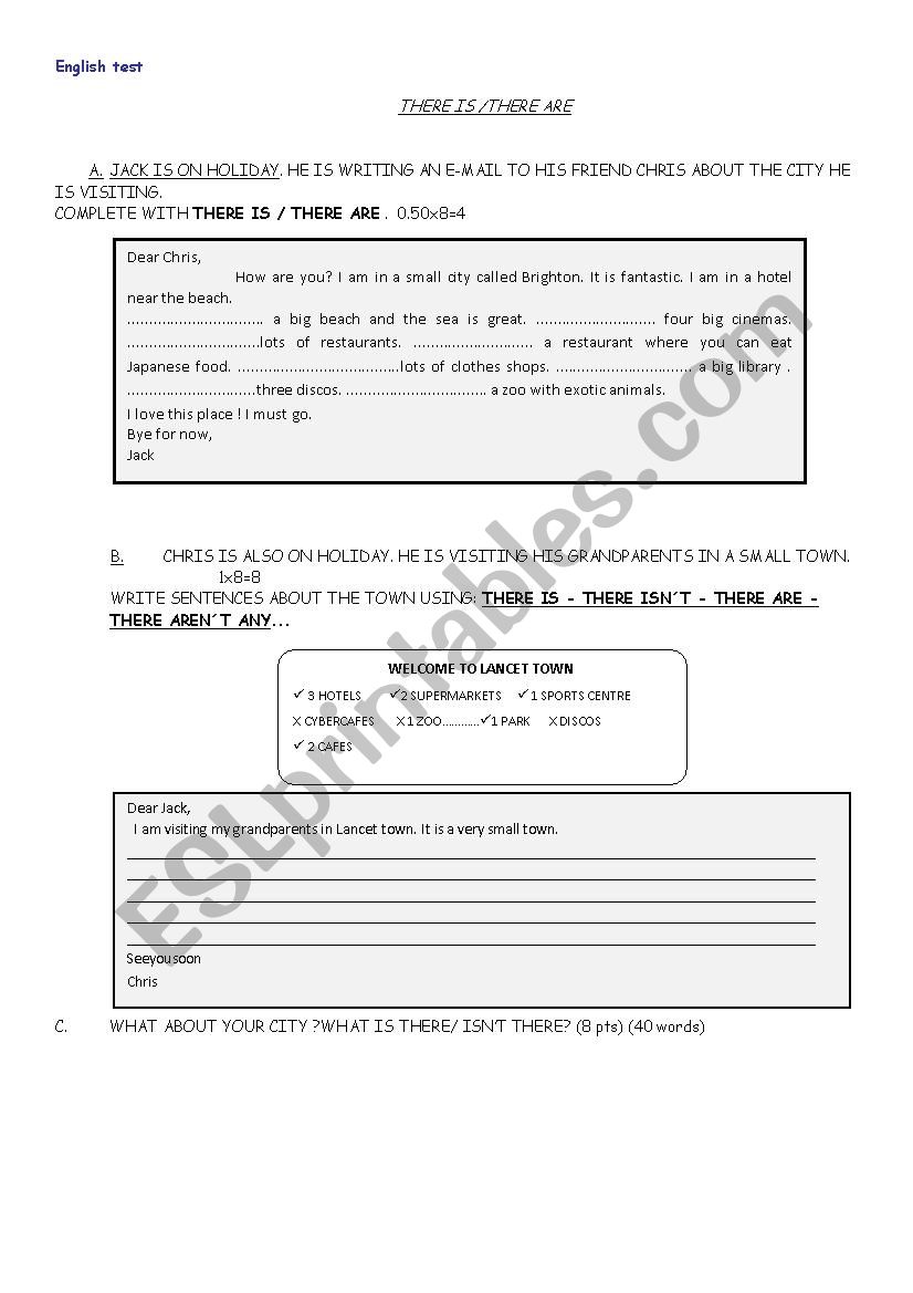 there is / are worksheet
