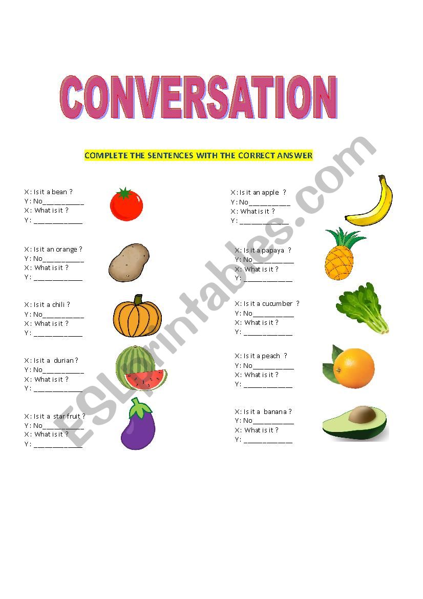 CONVERSATION worksheet