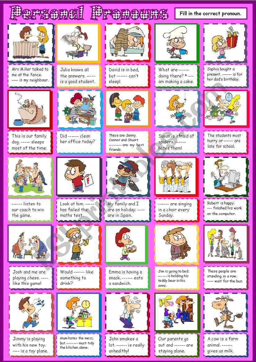 Personal Pronouns worksheet