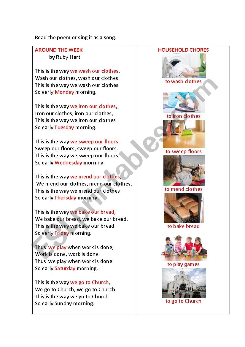 This Is The Way A Poem A Song Esl Worksheet By Korova Daisy