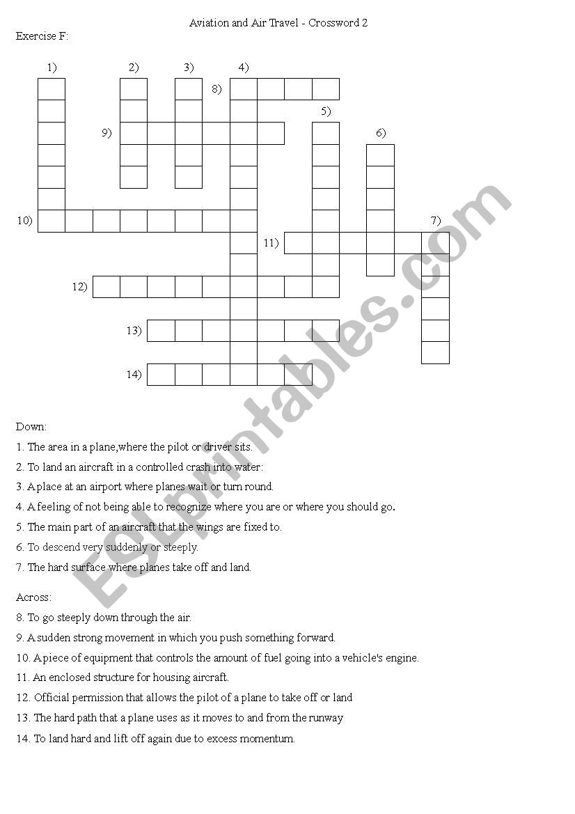 Aviation and Air Travel - Crossword 2