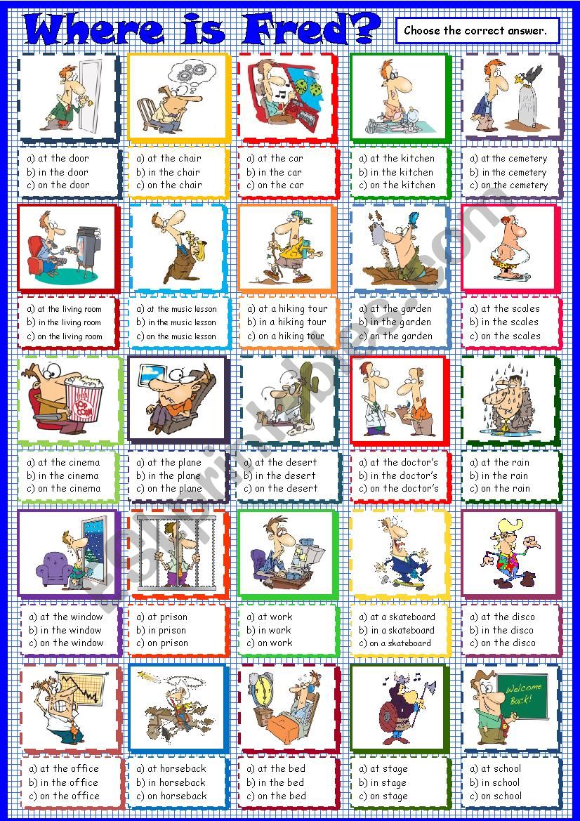 Where is Fred? worksheet