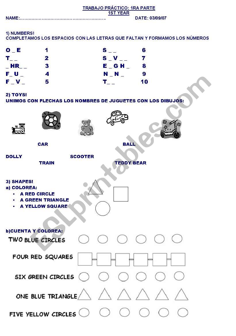 test or review for young children