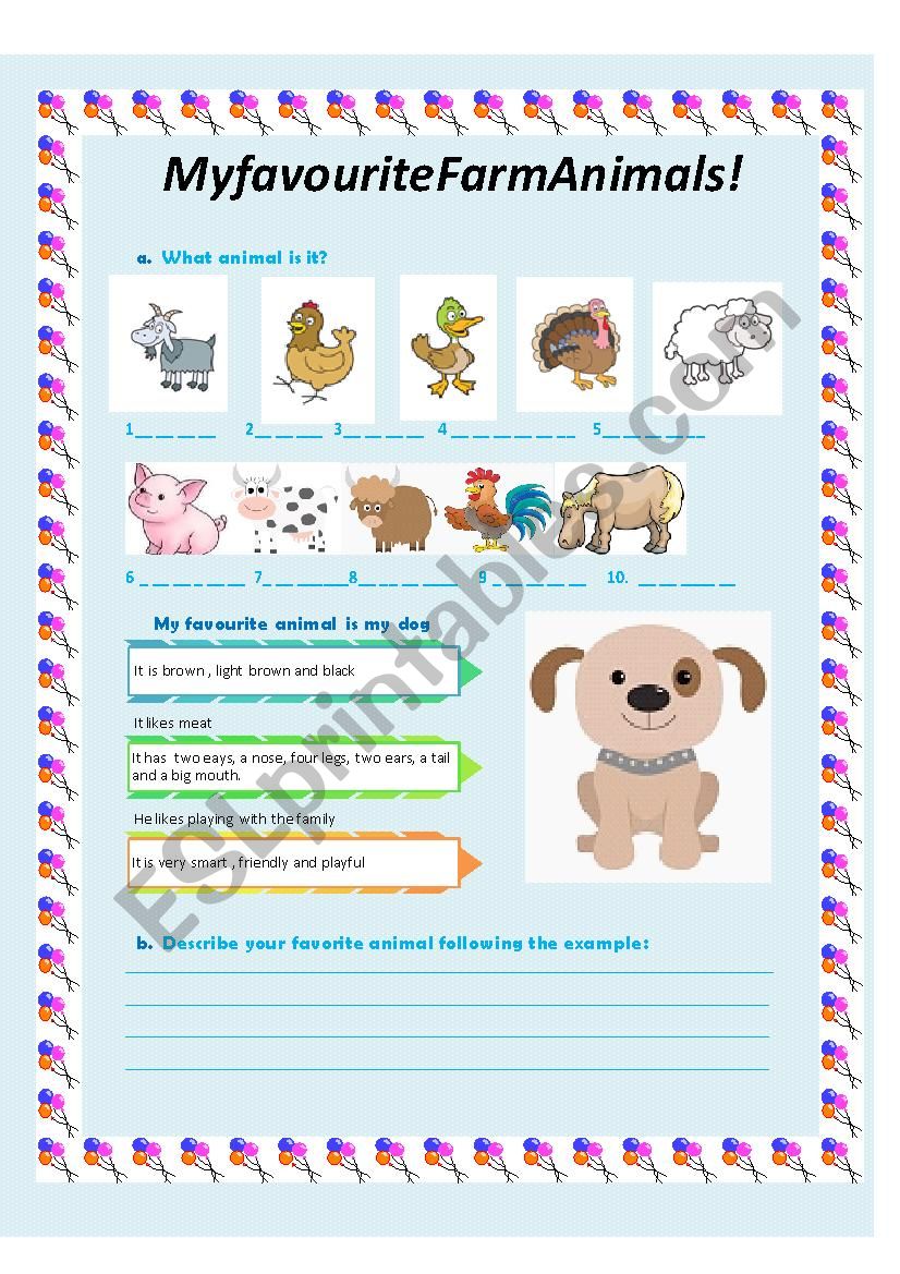What is your favourite animal from the farm? - ESL worksheet by analozada84