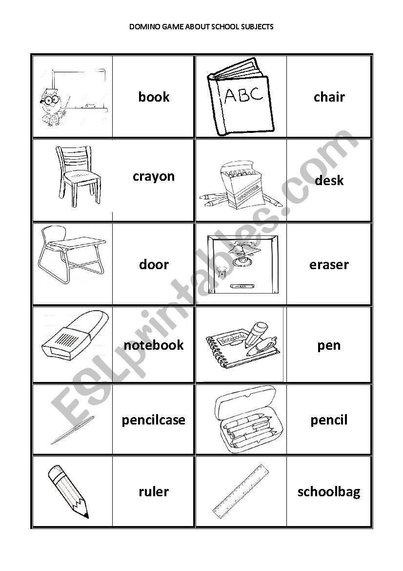 Domino Game About School Sujects