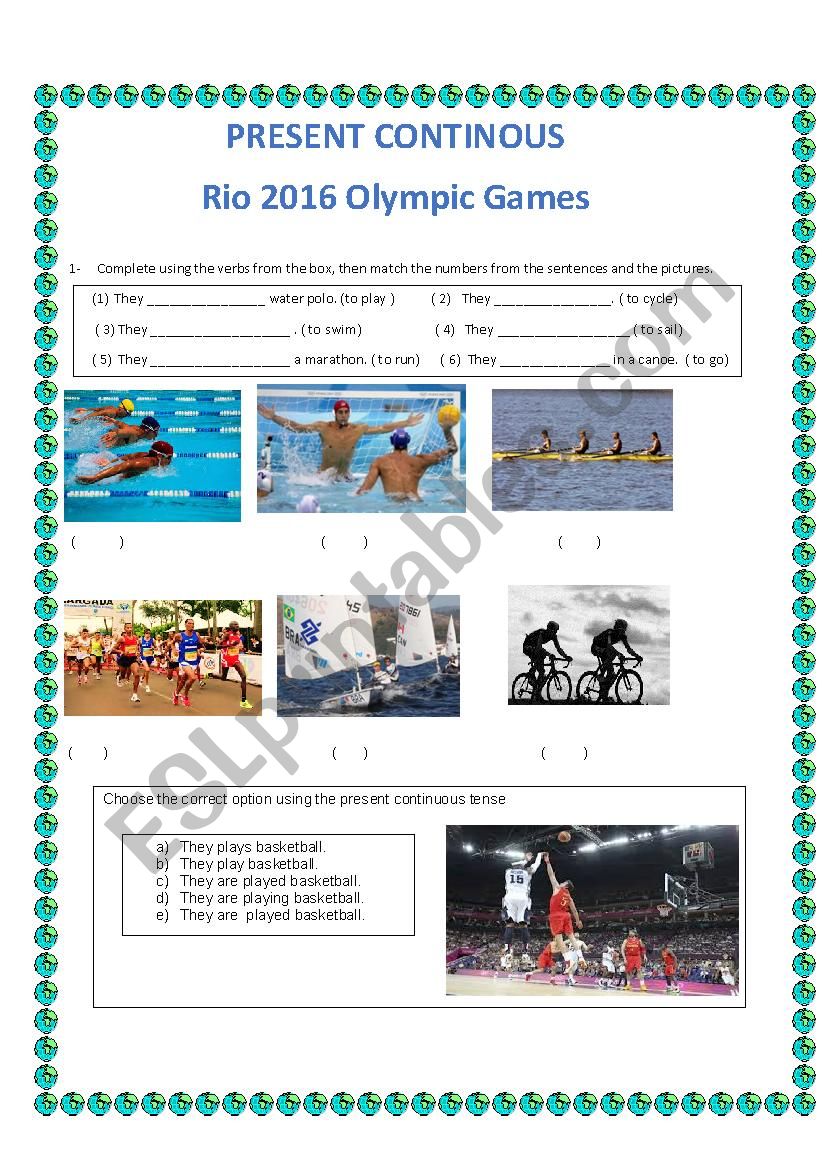 Present contionous - sports olympics 2016