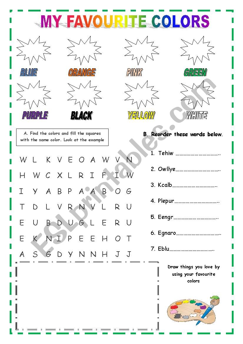 My favourite colors worksheet