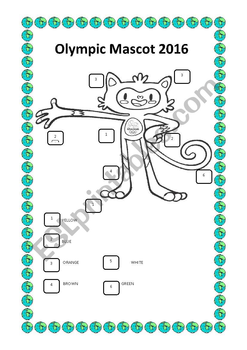 OLYMPIC MASCOT 2016 worksheet