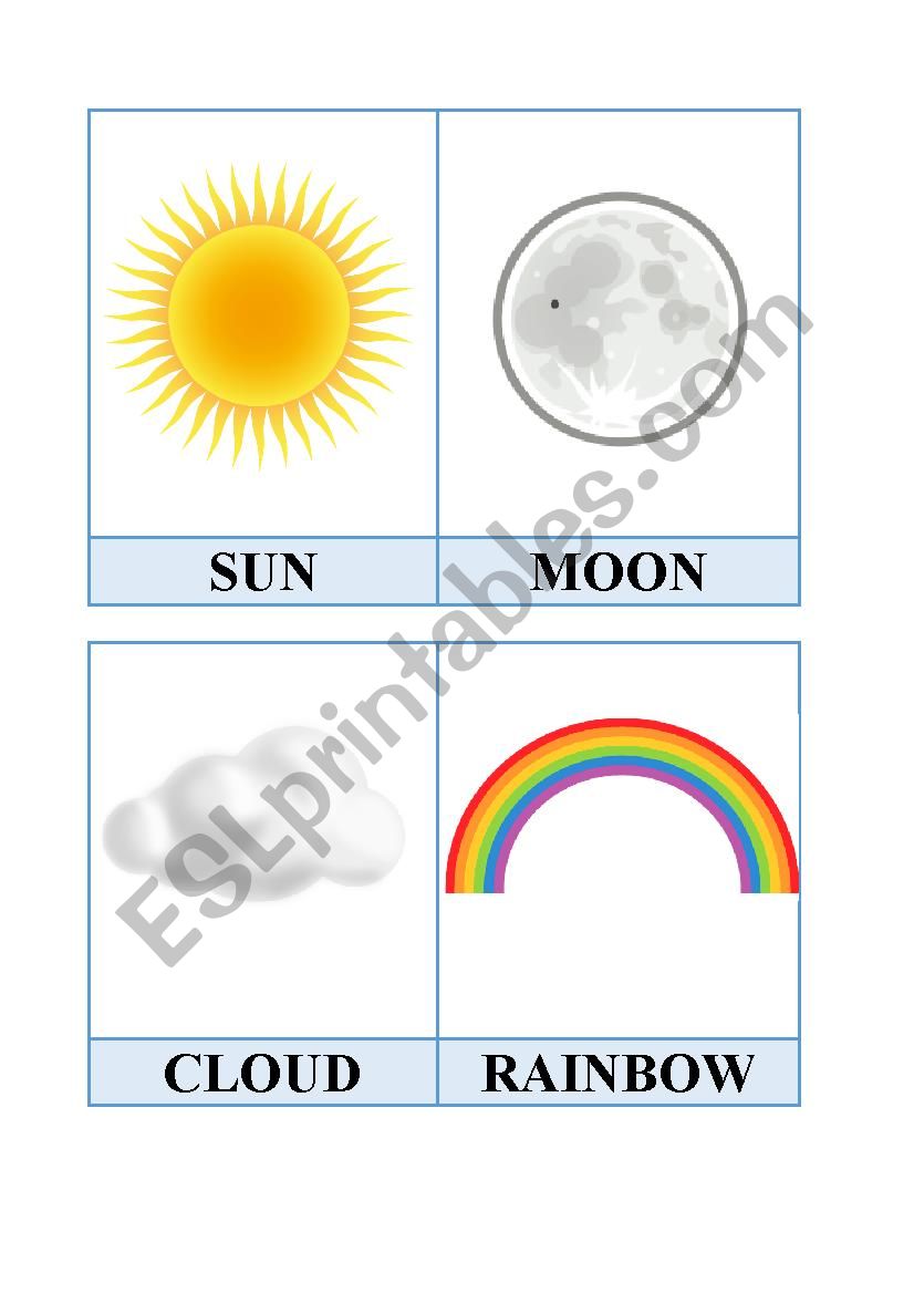 Weather flashcards worksheet