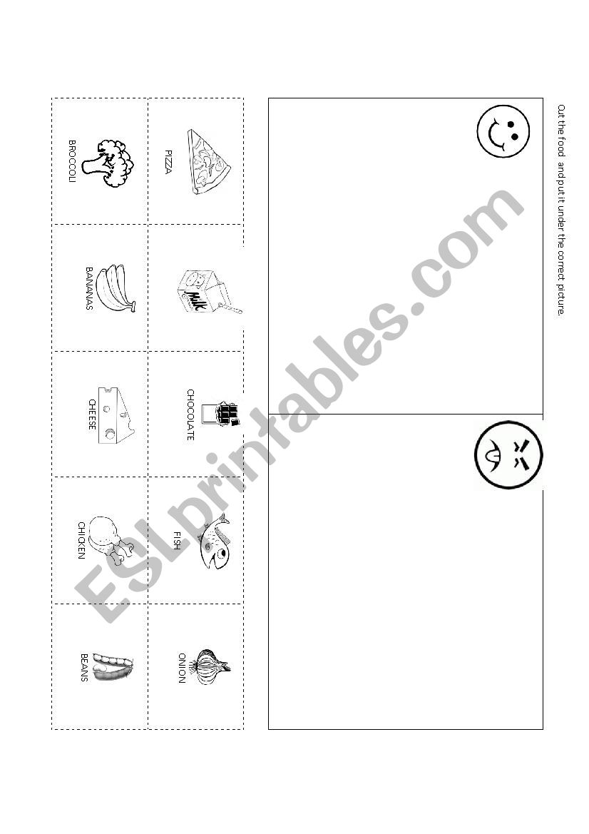 likes and dislikes worksheet