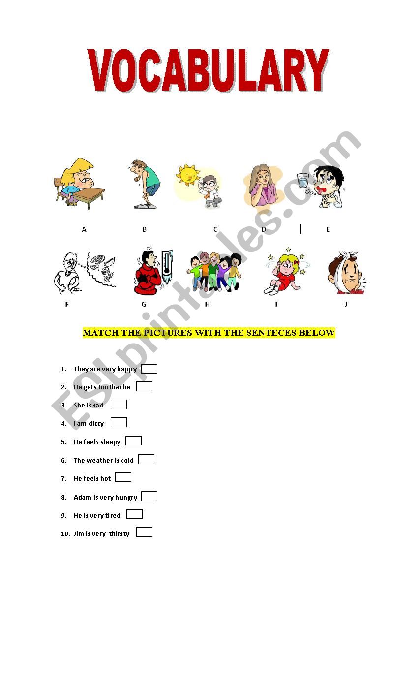 VOCABULARY worksheet