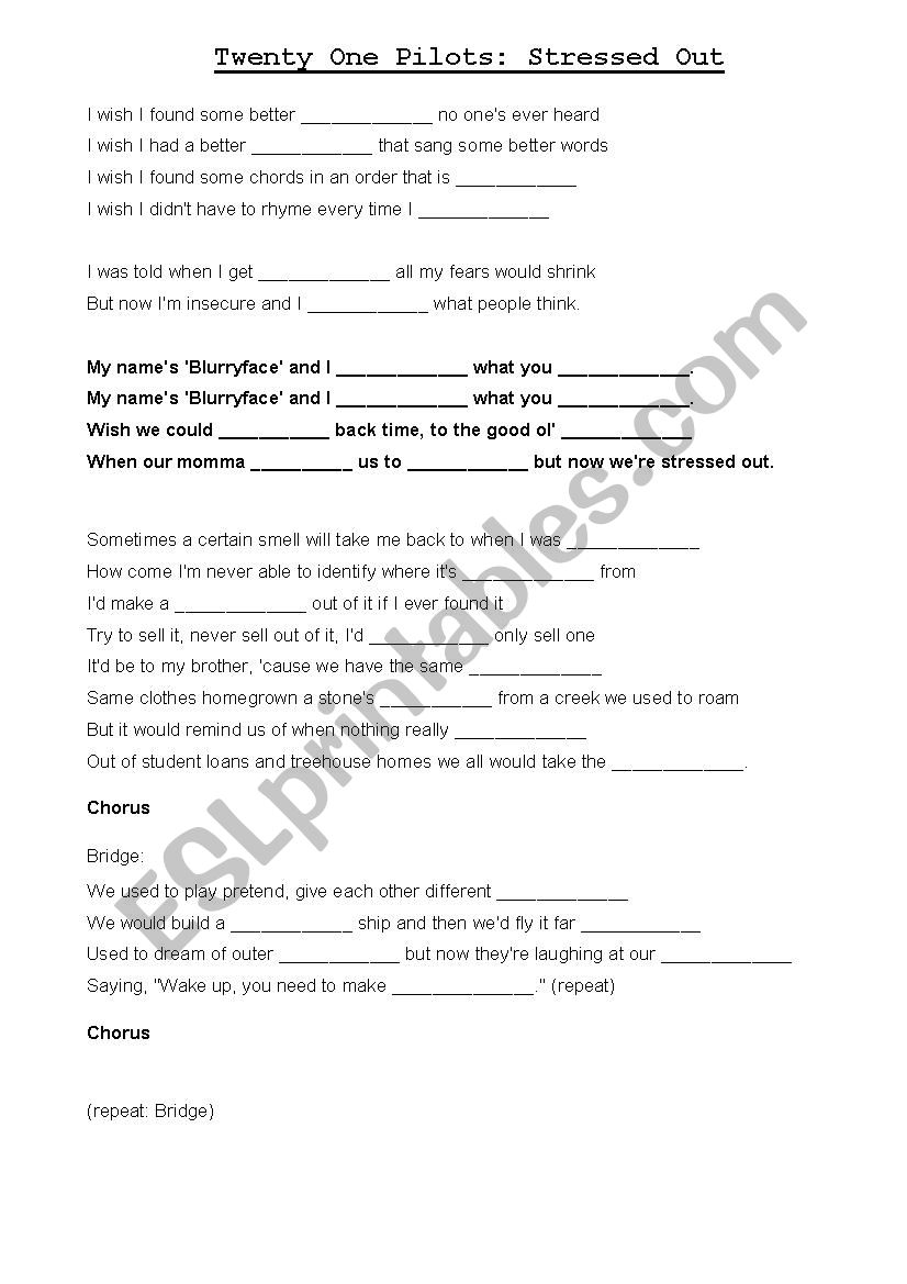 Stressed Out by Â´Twenty One PilotsÂ´