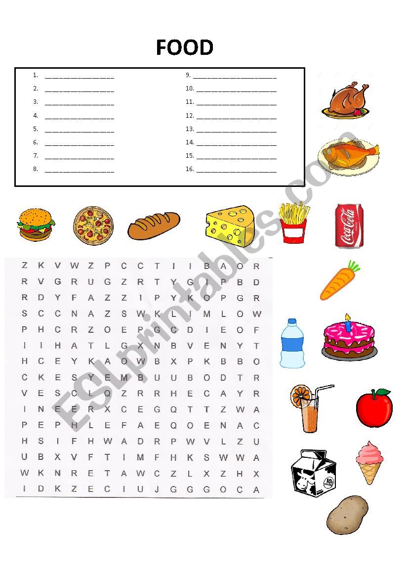 Food  worksheet