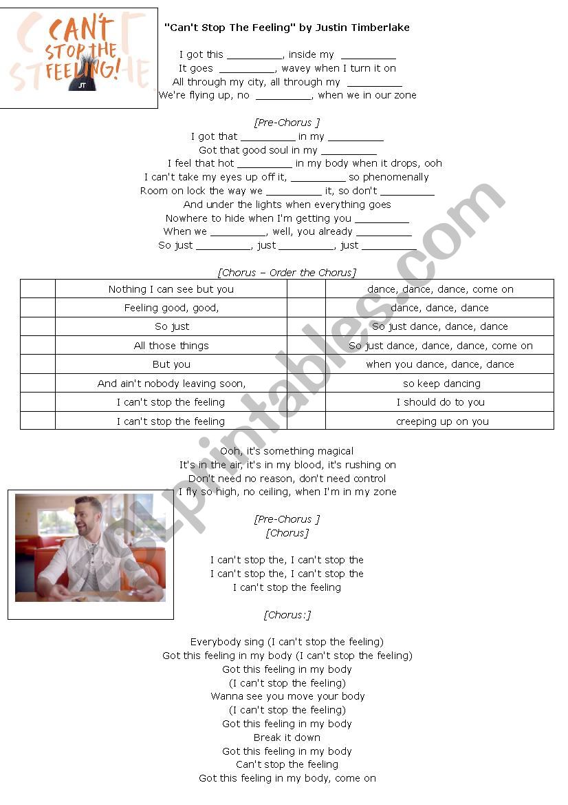 Justin timberlake - Cant stop this feeling