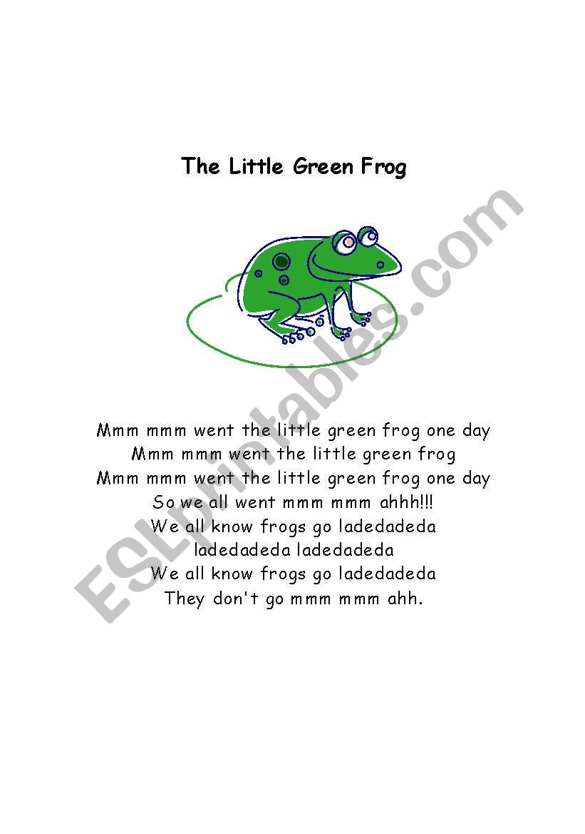 The Little Green Frog worksheet