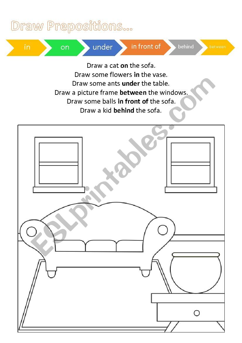 Draw Prepositions... worksheet