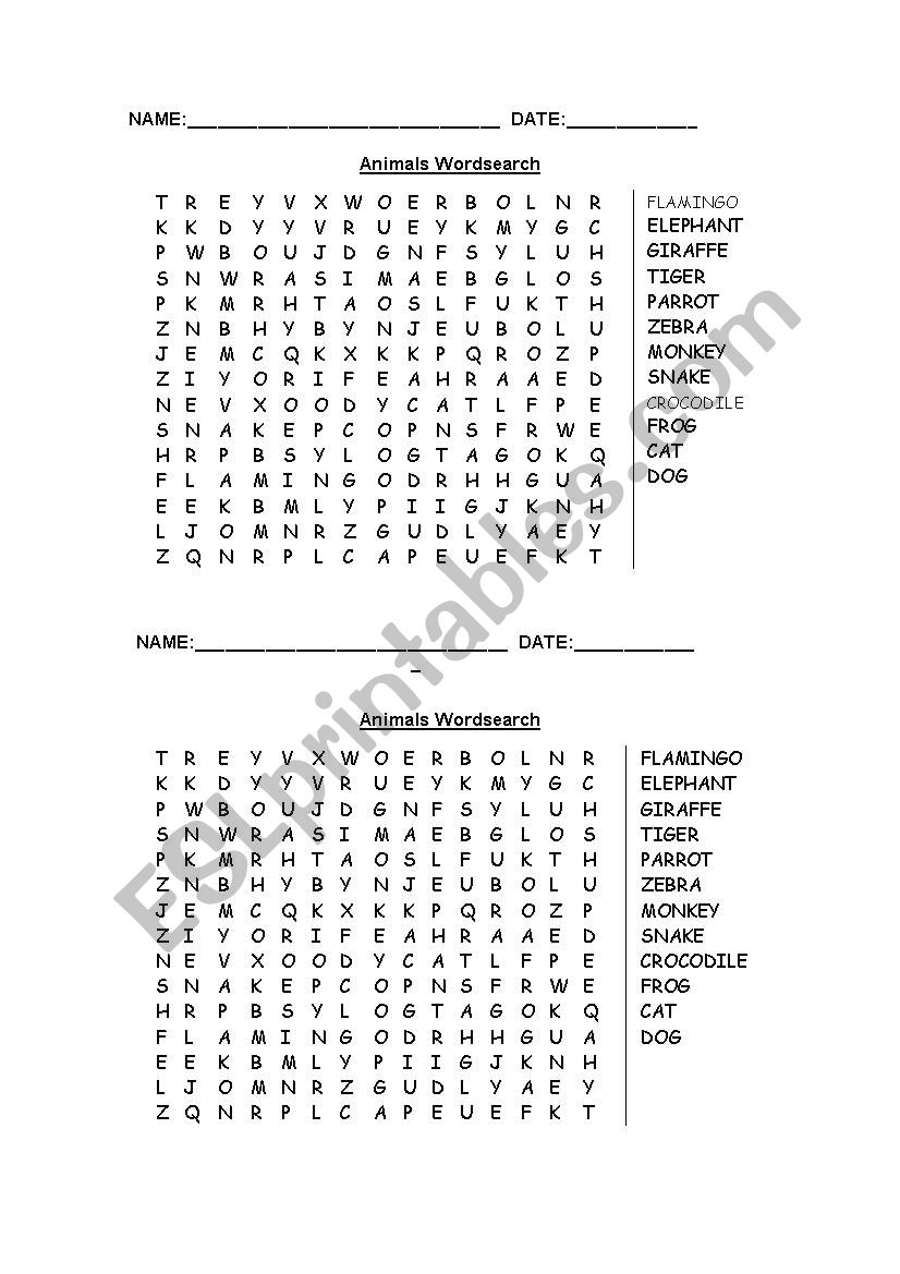 letter soup animals worksheet