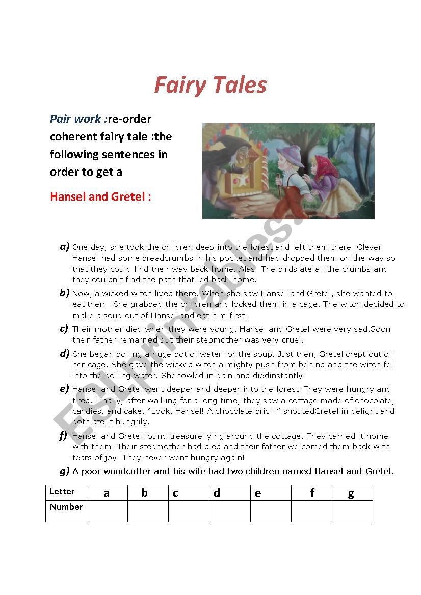 Fairy Tales worksheet