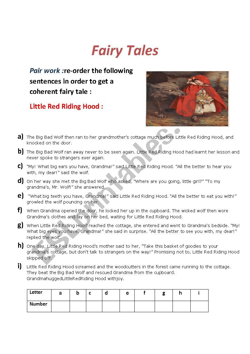 Fairy Tales worksheet