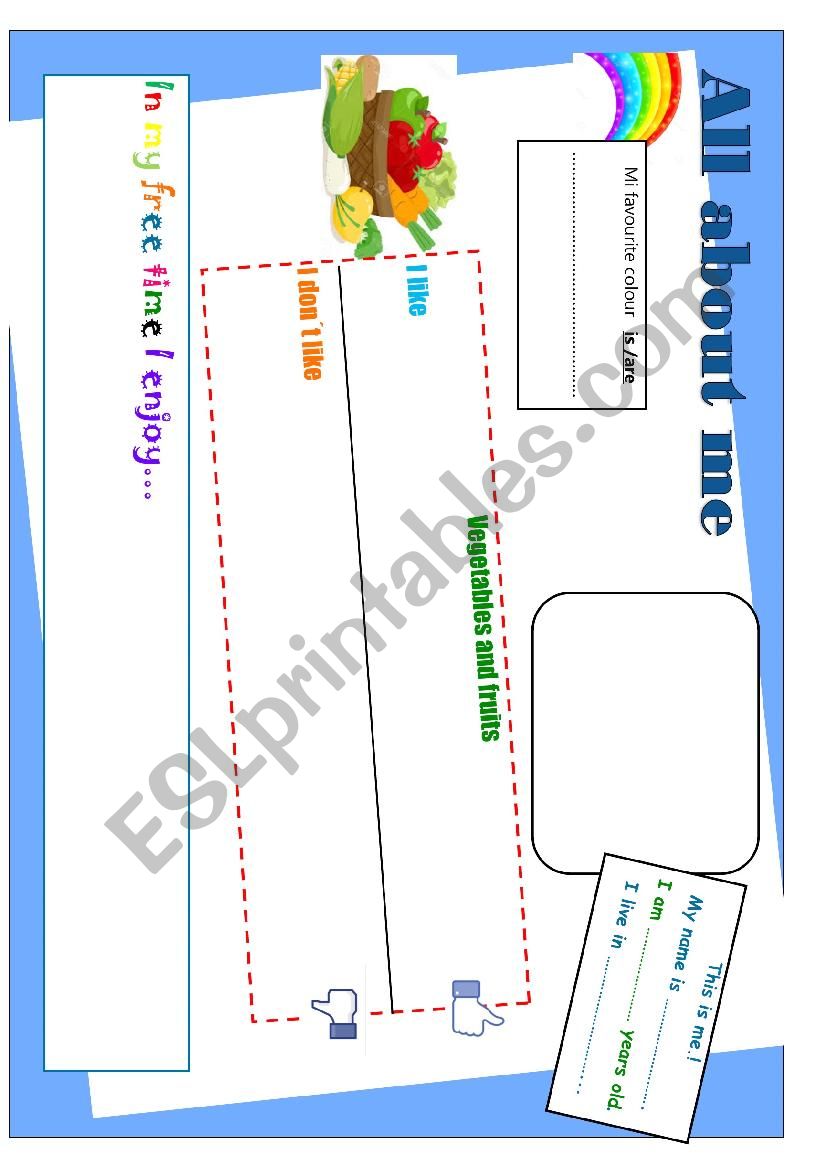 All about me colour worksheet