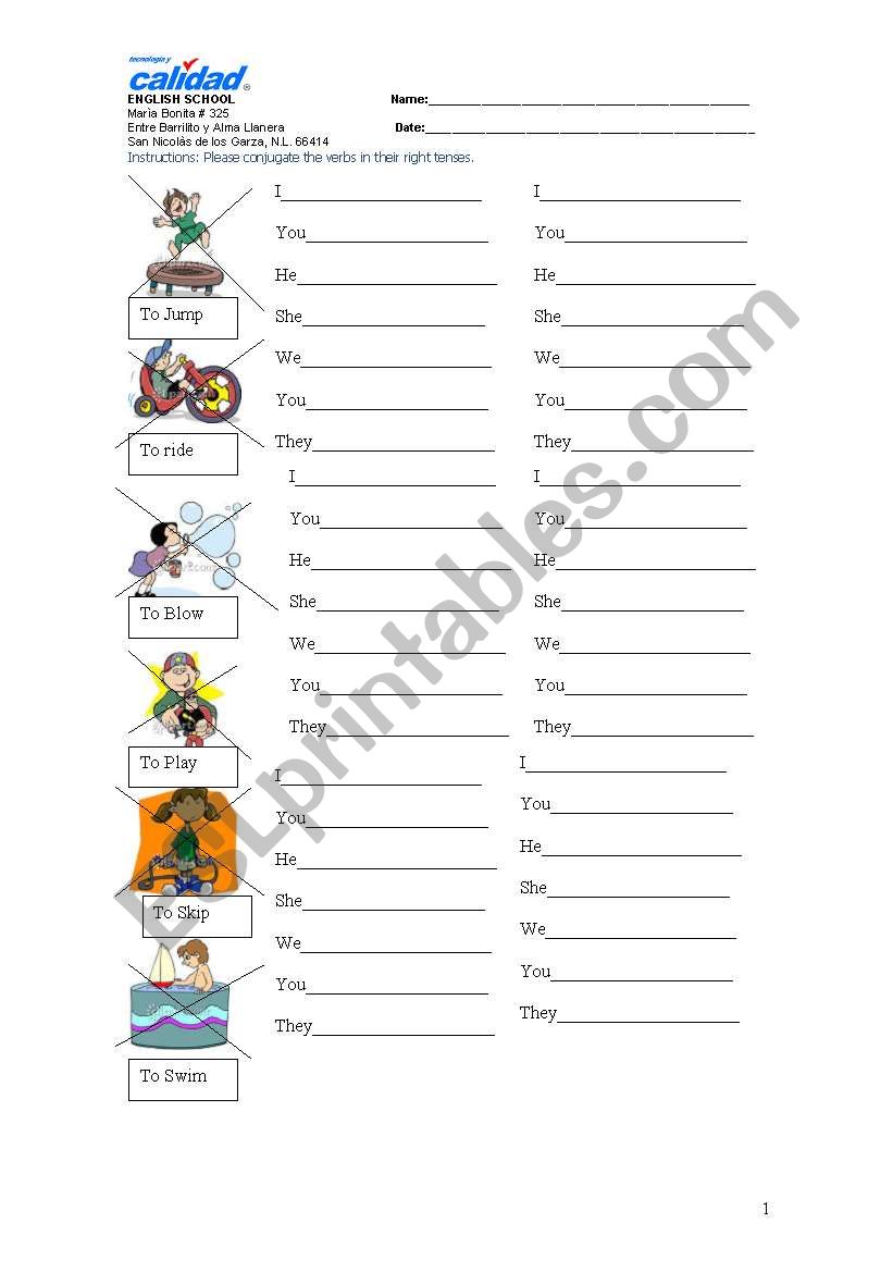 Simple Present Verb Conjugation Worksheet