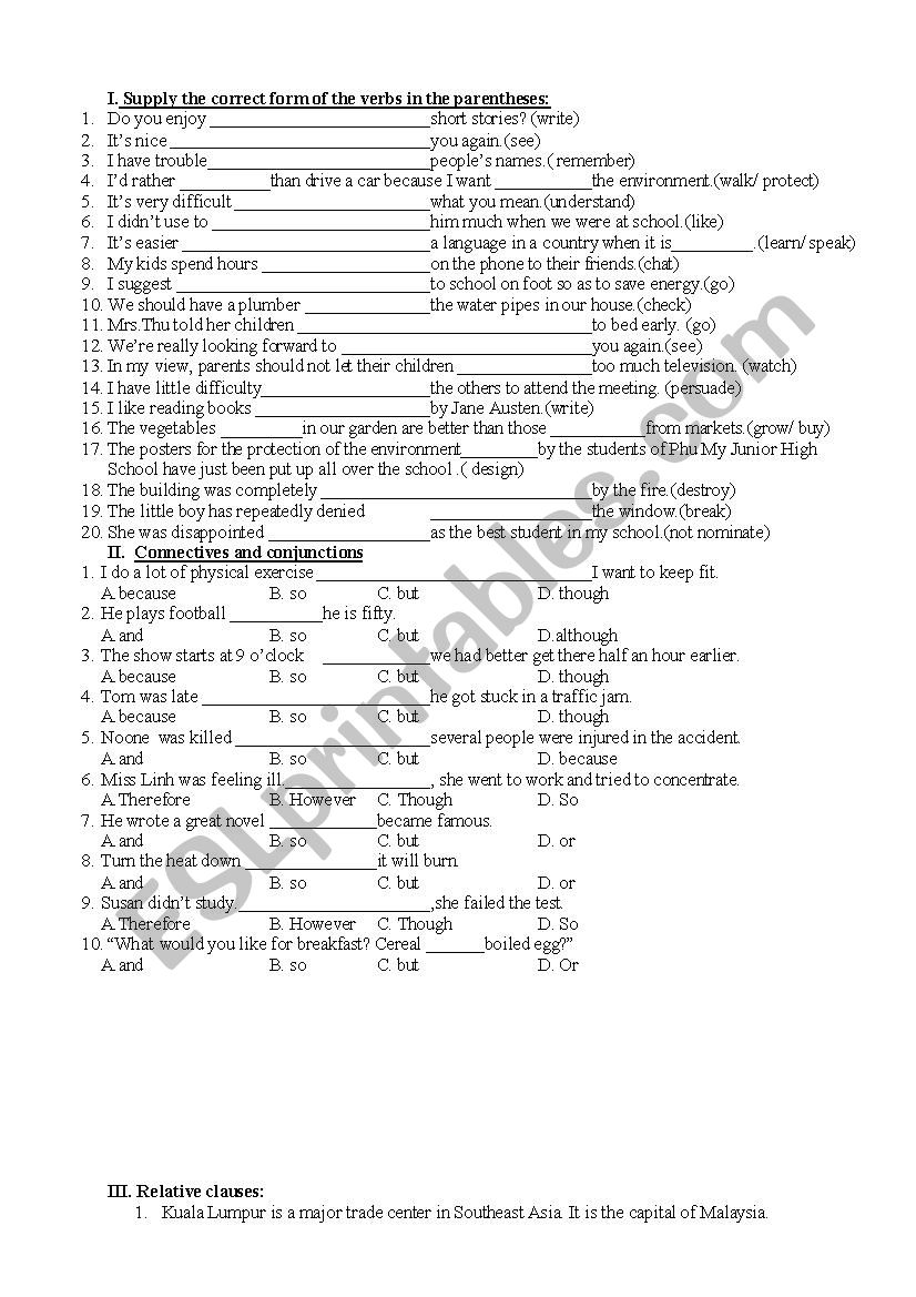 review worksheet