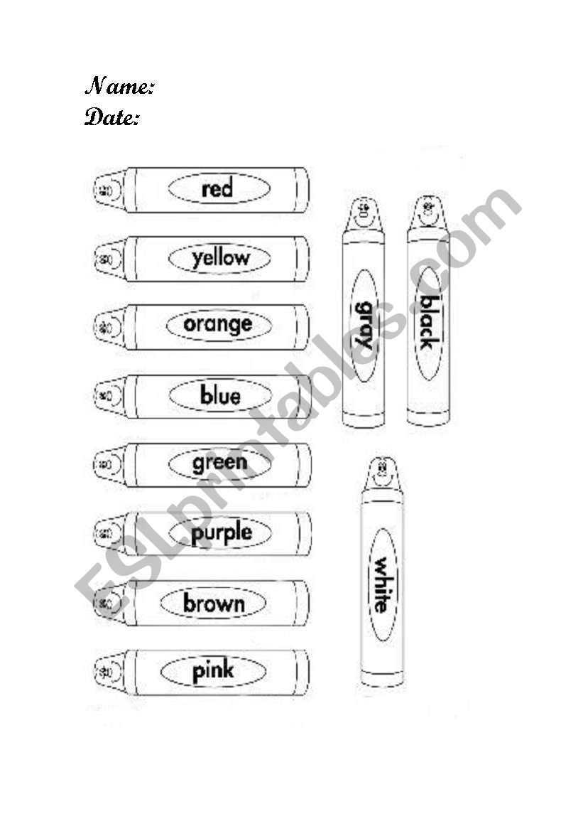 Paint the crayons worksheet