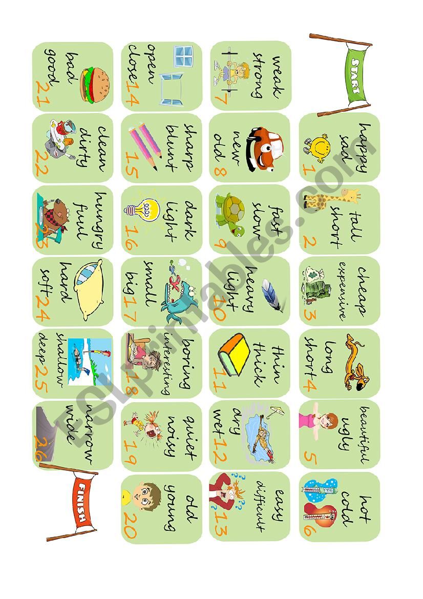 Comparative and Superlative board game