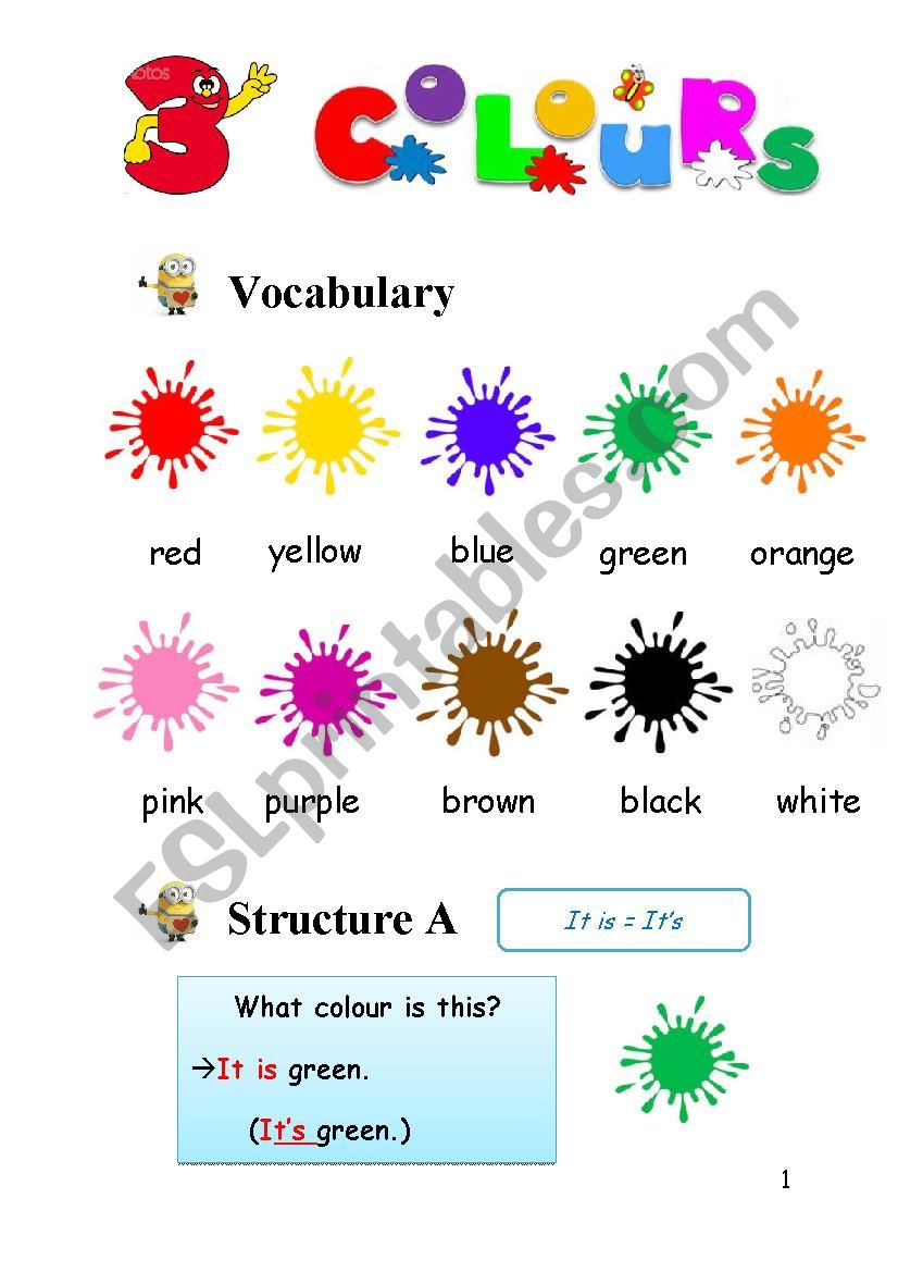 Colour  worksheet