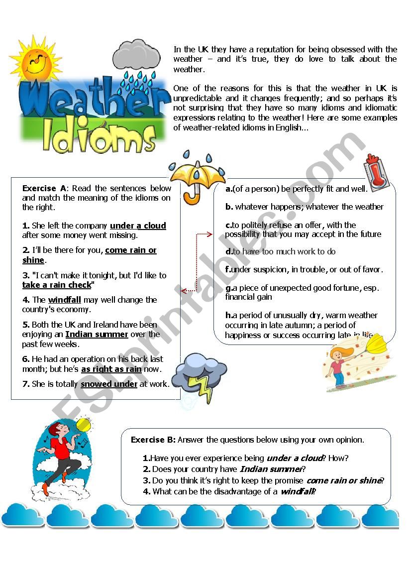 Weather Idioms worksheet