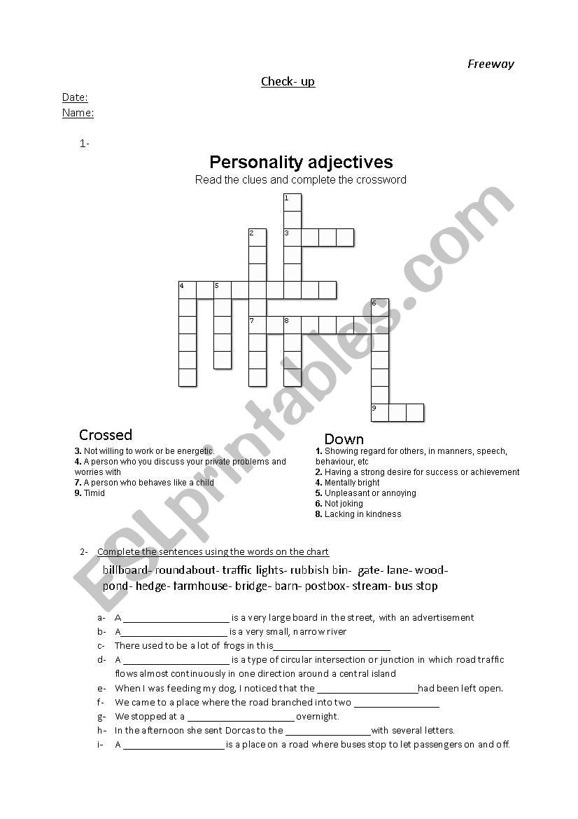 TEST worksheet