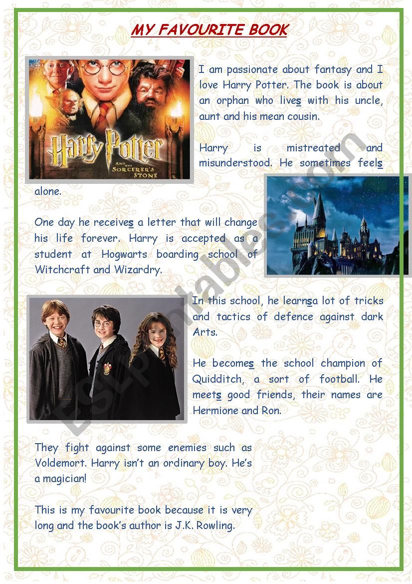 my favourite book harry potter essay in english