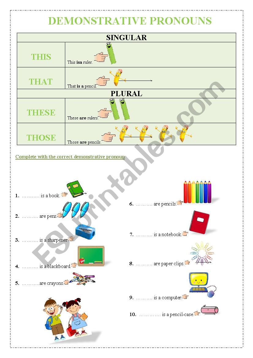 Demonstrative Pronouns  worksheet