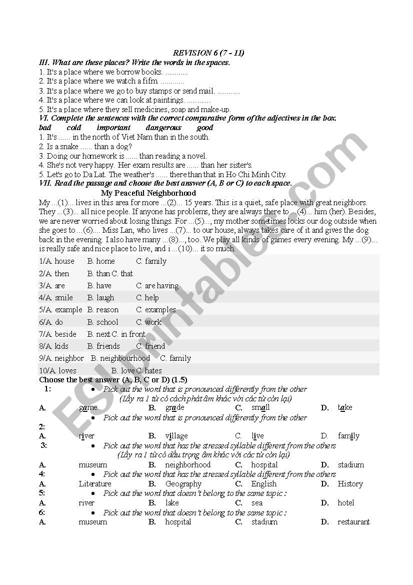 Revision 6 worksheet