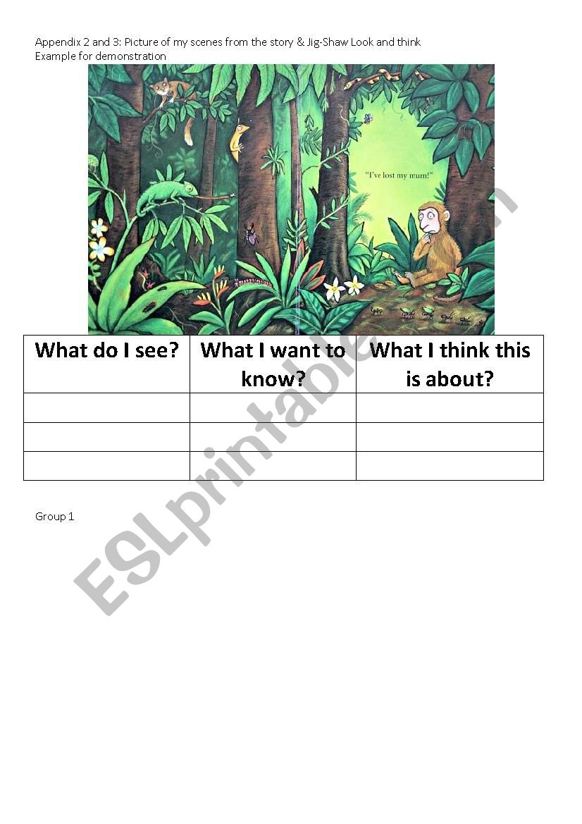 Animal scene description worksheet