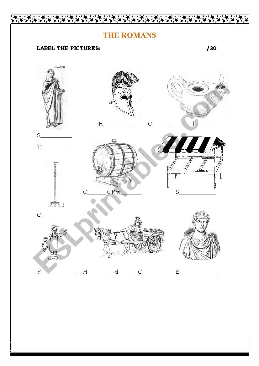 The Romans worksheet