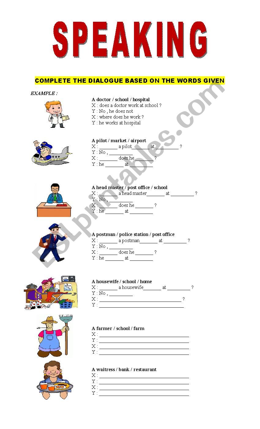 SPEAKING PART 2 worksheet