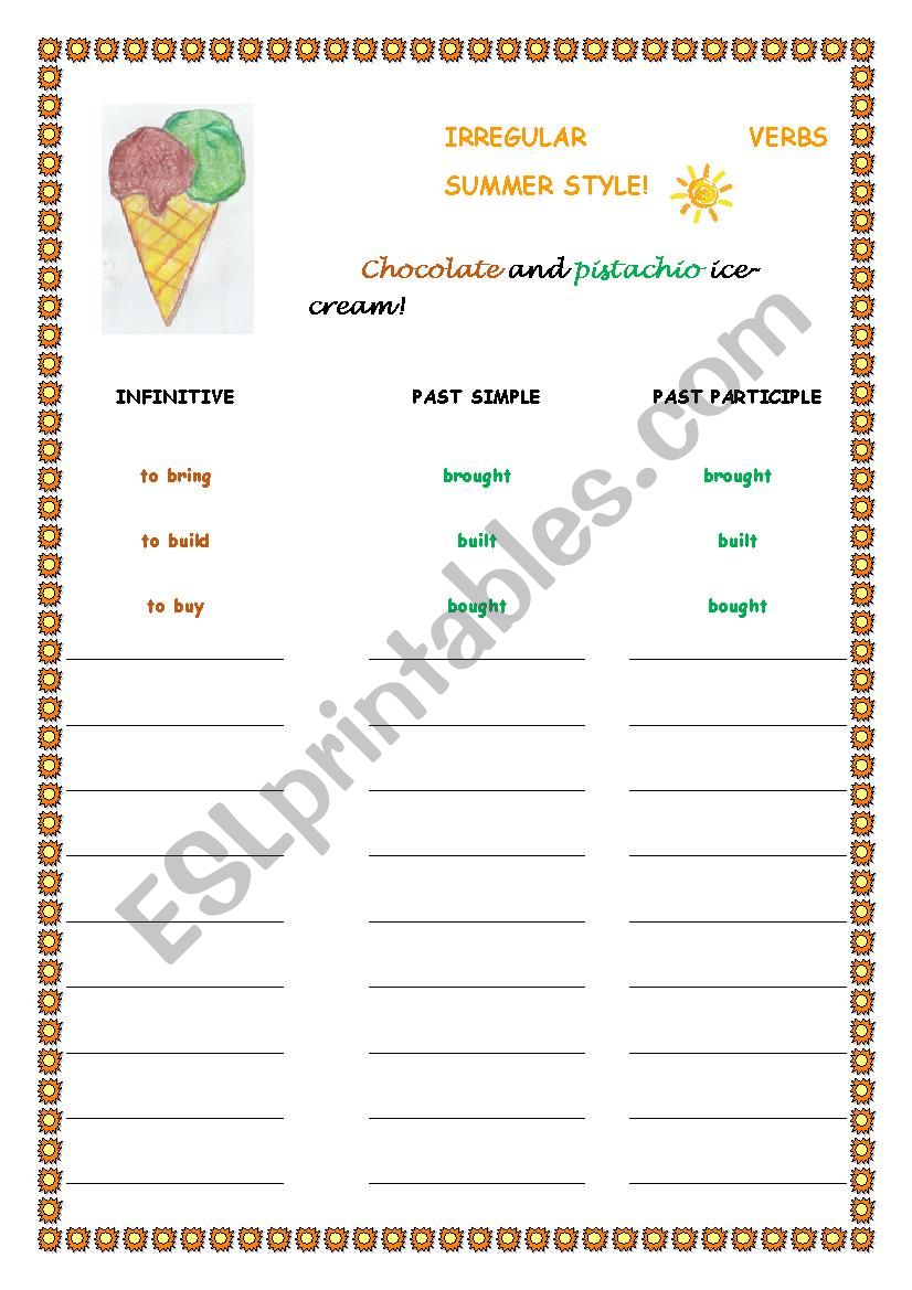 Irregular Verbs Summer Style! 2/3