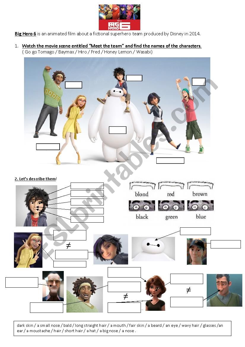 Physical description with Big Hero 6!